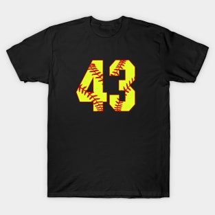 Fastpitch Softball Number 43 #43 Softball Shirt Jersey Uniform Favorite Player Biggest Fan T-Shirt